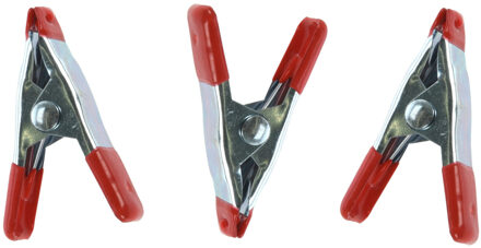 FX Tools Zeilklemmen/veerklemmen - 18x - staal - 5 cm - mini lijmklemmen