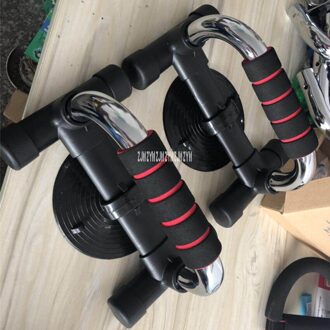 FY-6010 H-Vormige Push-Up Ondersteuning Antislip Foam Push Up Bar Stand Frame Met Zuigen Schijf Indoor Fitness handstand Parallel Staaf Rood