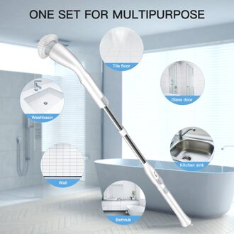 Fylina Elektrische Borstel Spin Scrubber Oplaadbare Schrobben 4 Heads Verlengstuk Voor Auto Hoek Wassen Glas Schoonmaken