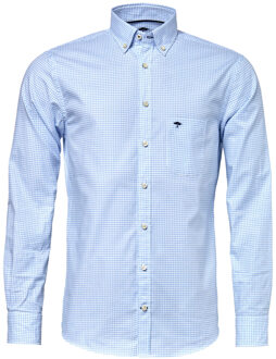 Fynch-Hatton Overhemd Blauw Streep Oxford Button Down Casual Fit - XXL