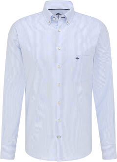 Fynch-Hatton Overhemd Oxford Stripe Light Blue   M Blauw