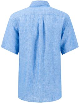 Fynch-Hatton Overhemd SS Linnen Vibrant Blauw  L