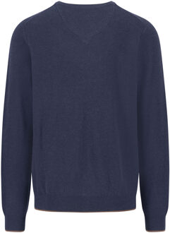 Fynch-Hatton Pullover V-Neck Structure Navy  L