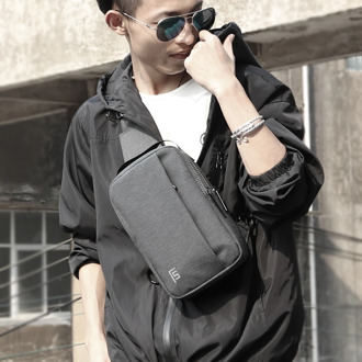 Fyuze multifunctional fashion men's messenger bag earphone hole chest bag short distance messenger bag waterproof shoulder bag