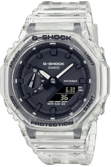 G-Shock GA-2100SKE-7AER G-Shock uniseks  horloge transparant  zwarte wijzerplaat