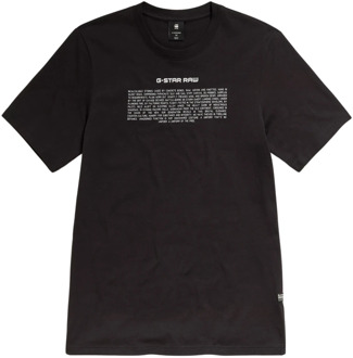 G-Star Grafische Print Slim Fit T-Shirt G-star , Black , Heren - Xl,L,M,S