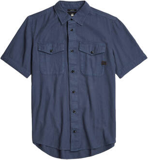 G-Star Overhemd korte mouw d19751-d454-g305 Blauw - XL