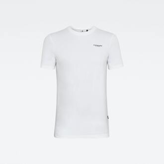 G-Star RAW Slim Base R T-shirt van biologisch katoen met logo Wit - XL