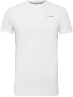 G-Star RAW Slim Base R T-shirt van biologisch katoen met logo Wit