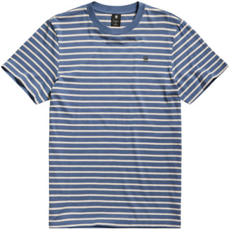 G-Star T-Shirt- GS Stripe Slim R T G-star , Blue , Heren - L,S