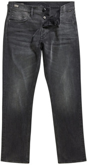 G-Star Zwarte Straight Fit Jeans met Stretch G-star , Gray , Heren - W33 L34,W34 L34,W30 L32,W29 L32,W34 L36,W36 L32,W34 L32,W31 L32,W33 L32