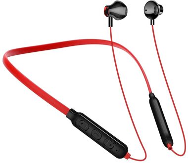 G02 Magnetische Draadloze Bluetooth Oortelefoon Nekband Stereo Sport Headset Handsfree Oordopjes Hoofdtelefoon Met Microfoon Voor Alle Telefoons rood