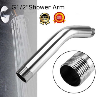 G1/2 15cm Stainless Steel Shower Head Extension Angled Shower Arm Extra Pipe Wall Mounted For Bathroom