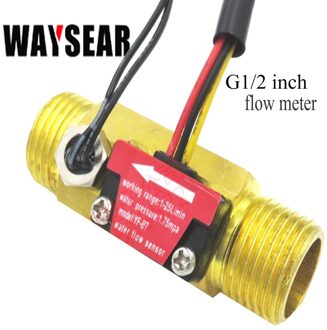 G1/2 Aanvoervoeler Hall Flowmeter Met Temperatuur Detectie Metaal Koper Shell Flowmeter Turbine Flow Meter Koperen Sensor