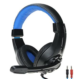 G1 Professionele Bedrade Head-Mounted Gaming Hoofdtelefoon Voor Computer PS4 X Box Bass Stereo Pc Gamer Laptop Bedrade Headset met Mic zwart en blauw