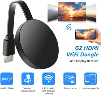 G2 Tv Stick Draadloze Hdmi-Compatibel Dongle Ontvanger 2.4G Wifi 1080P Dongle Met Miracast Airplay Dlna Voor android Ios Mac