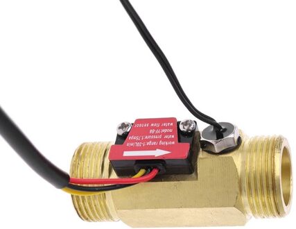 G3/4 "Flow Sensor Waterstroom Schakelaar Met Temperatuur Detectie Voor Turbine Vloeibare Sensor Koper Shell Hall flow Meter 28TC