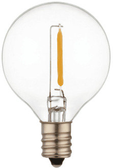 G40 LED Filamentlamp E12 - 3 Volt 0,6 Watt 30 lumen - 2700K warm wit - 15.000 branduren Transparant