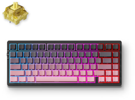 G75 Pro Black Pink Cream Shaft Tri-mode Gasket Structure Mechanical Gaming toetsenbord