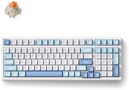 G98 Pro Blue Flame Orange Wireless Tri-Mode Custom Mechanical Gaming toetsenbord