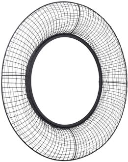 Gaas Wandspiegel - Metaal - Zwart - Ø75cm