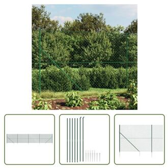 Gaashek Groen 1.8 x 10 m - Staal met PVC-coating - Duurzaam en flexibel - Inclusief accessoires