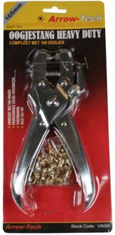 Gaatjestang - inclusief 100 oogjes - ponstang - zeilringtang Zilver