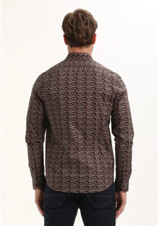 Gabbiano Heren overhemd 335735 5702 oak brown - maat XL Bruin