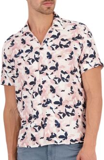 Gabbiano Overhemd Heren roze - donkerblauw - wit - L