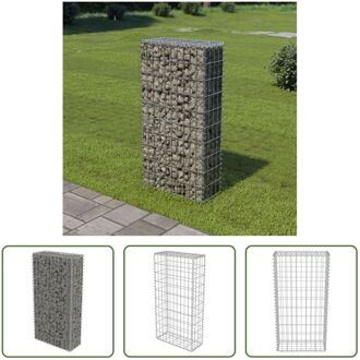 Gabion mand Roestvrij Staal 50x20x100 cm - Sterke en Duurzame Schanskorf Zilverkleurig