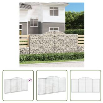 Gabion Muur - Zilver - 300 x 30 x 140/160 cm - Stenen niet inbegrepen Zilverkleurig