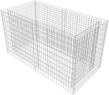 Gabion plantenbak verhoogd 180x90x100 cm staal zilverkleurig