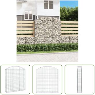 Gabion Schanskorf - 150 x 30 x 160/180 cm - Decoratieve geluidsisolerende tuinbarrière - Zilverkleurig