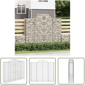 Gabion Schanskorf - 200 x 50 x 160/180 cm - Geluidsisolatie - Zilver Zilverkleurig