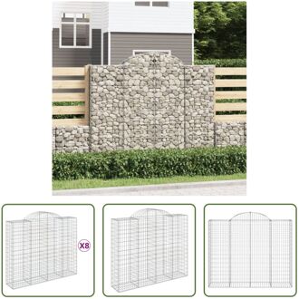 Gabion Schanskorf 200x50x160/180 cm - decoratieve tuinbarrière - gegalvaniseerd ijzer Zilverkleurig