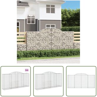 Gabion Schanskorf 300x50x140/160 cm - Gegalvaniseerd IJzer - Decoratieve Geluidsisolerende Zilverkleurig