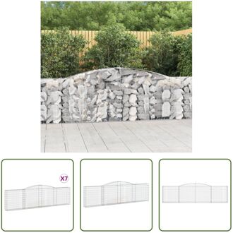 Gabion Schanskorf 400x30x100/120cm - Roestbestendig Gegalvaniseerd IJzer - Decoratieve Tuinbarrière Zilverkleurig