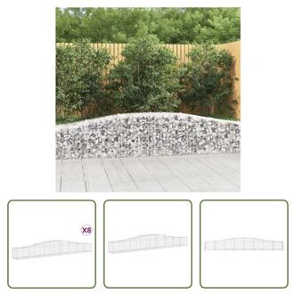 Gabion Schanskorf 400x50x40/60 - Gegalvaniseerd ijzer - Decoratieve tuinbarrière Zilverkleurig