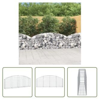 Gabion Schanskorf - Decoratieve Geluidsisolerende Tuinbarrière - 200x30x60/80 cm - Gegalvaniseerd Zilverkleurig