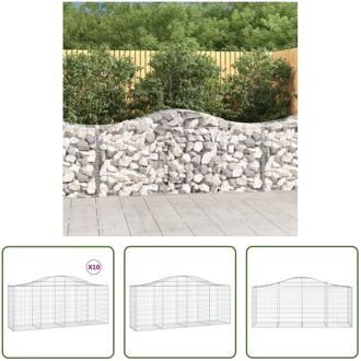 Gabion Schanskorf - Decoratieve Tuinbarrières - 100 x 50 x 80/100 cm - Gegalvaniseerd IJzer Zilverkleurig