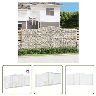 Gabion Schanskorf - Tuinbarrière van gegalvaniseerd ijzer - 400 x 50 x 160/180 cm - Stabiele Zilverkleurig