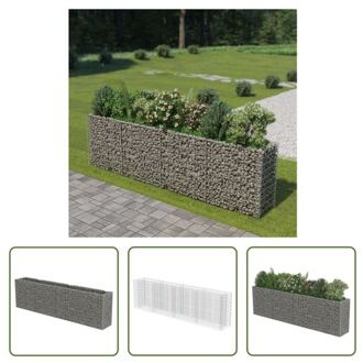 Gabion - Verhoogde Tuinbak - 360 x 50 x 100 cm - Gegalvaniseerd Staal Zilverkleurig