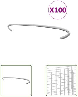 Gabionhaken s - Schanskorfafstandhouders - 30m lengte - 3.5 mm diameter - gegalvaniseerd staal Zilverkleurig