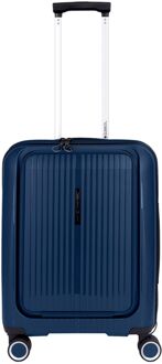 Gabol Brooklyn Cabin Trolley Front Pocket azul hardcase koffer pilotenkoffer Blauw - H 55 x B 40 x D 22 cm