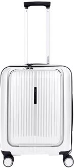 Gabol Brooklyn Cabin Trolley Front Pocket blanco hardcase koffer pilotenkoffer Wit - H 55 x B 40 x D 22 cm
