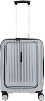 Gabol Brooklyn Cabin Trolley Front Pocket plata hardcase koffer pilotenkoffer Zilver - H 55 x B 40 x D 22 cm