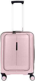Gabol Brooklyn Cabin Trolley Front Pocket rosa hardcase koffer pilotenkoffer Roze - H 55 x B 40 x D 22 cm