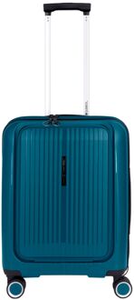 Gabol Brooklyn Cabin Trolley Front Pocket turquesa hardcase koffer pilotenkoffer Blauw - H 55 x B 40 x D 22 cm