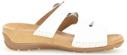 Gabor Dames sandalen van wit leer met klittenbandsluiting Gabor , White , Dames - 43 Eu,40 Eu,36 Eu,42 EU