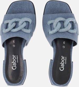 Gabor Denim Slippers blauw Textiel - 36,37,37.5,38,38.5,39,40,41,41.5,43.5